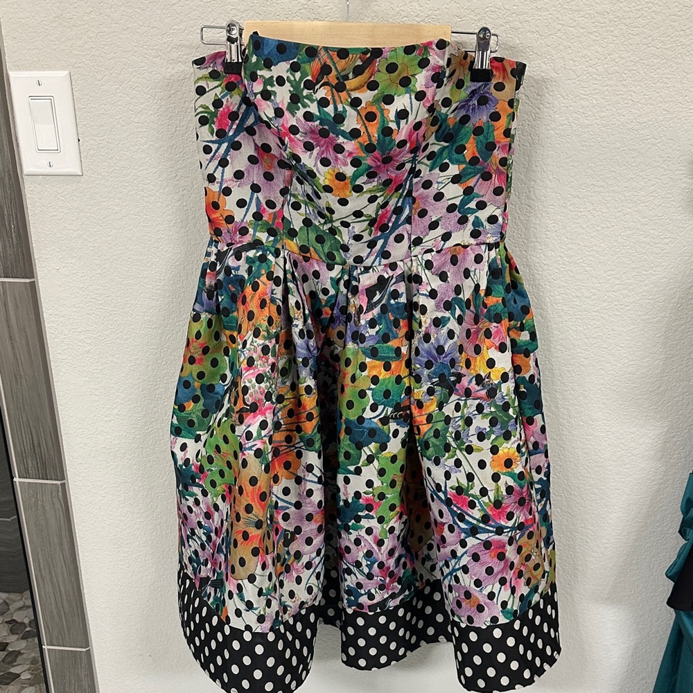 Corey Lynn Calter Multicolor Floral & Polka Dot Circle Skirt